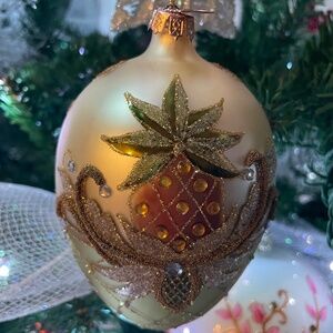 WC Ornament, Williams Collection Christmas Ornament, Hand blown glass